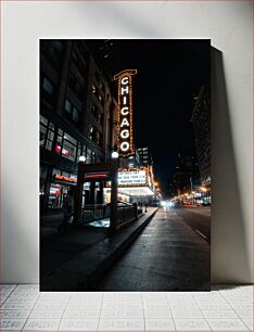 Πίνακας, Chicago Night Cityscape Αστικό τοπίο νύχτας του Σικάγο
