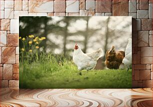 Πίνακας, Chickens in a Field Κοτόπουλα σε χωράφι