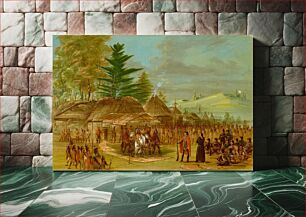Πίνακας, Chief of the Taensa Indians Receiving La Salle. March 20, 1682 (1847/1848) by George Catlin