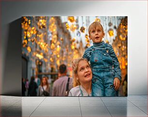 Πίνακας, Children in a City with Lights Παιδιά σε μια πόλη με φώτα