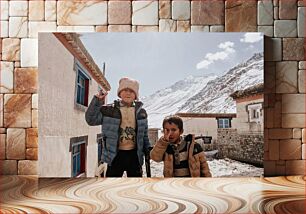 Πίνακας, Children in a Mountain Village Παιδιά σε ένα ορεινό χωριό