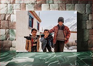 Πίνακας, Children in a Snowy Village Παιδιά σε ένα χιονισμένο χωριό