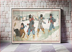 Πίνακας, [Children playing on the ice during winter]