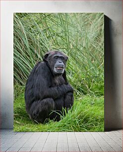 Πίνακας, Chimpanzee in Grass Χιμπατζής στο γρασίδι