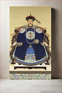 Πίνακας, Chinese ancestral portrait of a prince (18th century) vintage painting
