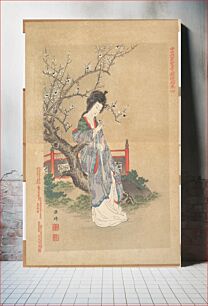 Πίνακας, Chinese Beauty Beside a Plum Tree, leaf from the album “A Contest of Beauties from the Near and Distant Past” (Chūko shomeika bijin kurabe)