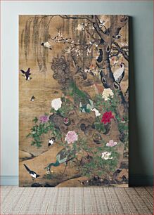 Πίνακας, Chinese birds and flowers (1430-1500) vintage painting by Yin Hong