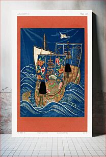 Πίνακας, Chinese ship, vintage painting by G.A. Audsley-Japanese illustration