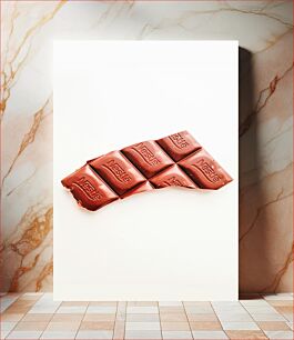 Πίνακας, Chocolate Bar on White Background Μπάρα σοκολάτας σε άσπρο φόντο