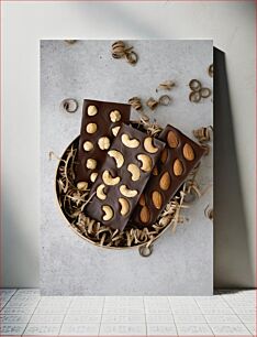 Πίνακας, Chocolate Bars with Nuts Μπάρες σοκολάτας με ξηρούς καρπούς