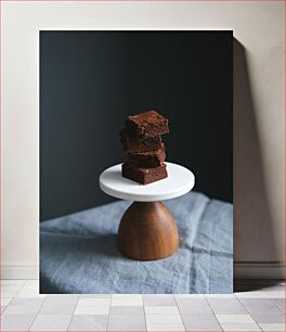 Πίνακας, Chocolate Brownies on a Pedestal Μπράουνις σοκολάτας σε βάθρο