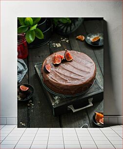 Πίνακας, Chocolate Cake with Figs Κέικ σοκολάτας με σύκα