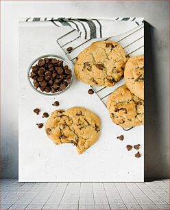 Πίνακας, Chocolate Chip Cookies with Chocolate Chips Μπισκότα σοκολάτας με τσιπς σοκολάτας