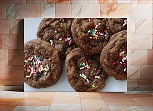 Πίνακας, Chocolate Cookies with Sprinkles Μπισκότα σοκολάτας με πασπάλισμα