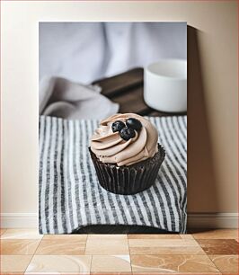 Πίνακας, Chocolate Cupcake with Blueberries Cupcake σοκολάτας με βατόμουρα