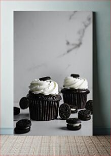 Πίνακας, Chocolate Cupcakes with Cookies Cupcakes σοκολάτας με μπισκότα