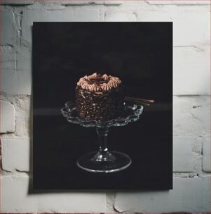 Πίνακας, Chocolate Dessert on Glass Stand Επιδόρπιο σοκολάτας σε γυάλινο σταντ
