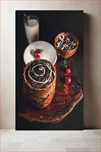 Πίνακας, Chocolate Dessert with Beverage Επιδόρπιο σοκολάτας με ρόφημα