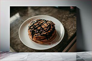 Πίνακας, Chocolate Drizzled Pancakes Τηγανίτες με σοκολάτα