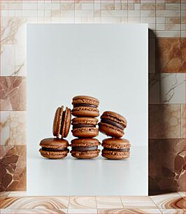 Πίνακας, Chocolate Macarons Σοκολατένια μακαρόν