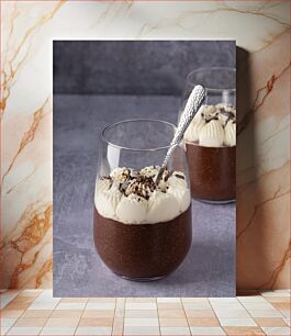 Πίνακας, Chocolate Mousse with Whipped Cream Μους σοκολάτας με σαντιγί