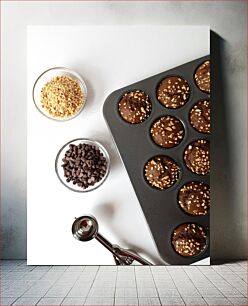 Πίνακας, Chocolate Muffins with Nuts Muffins σοκολάτας με ξηρούς καρπούς