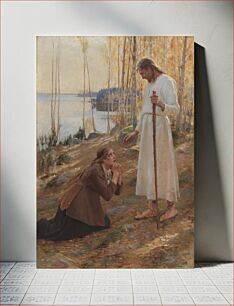 Πίνακας, Christ and mary magdalene, a finnish legend, 1890, by Albert Edelfelt