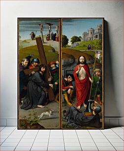 Πίνακας, Christ Carrying the Cross, with the Crucifixion; The Resurrection, with the Pilgrims of Emmaus by Gerard David