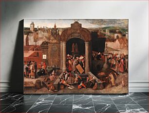 Πίνακας, Christ expels the peddlers from the temple by Pieter Bruegel d.Æ