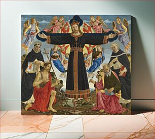 Πίνακας, Christ on the Cross with Saints Vincent Ferrer, John the Baptist, Mark and Antoninus by Master of the Fiesole Epiphany