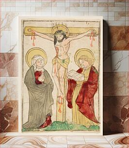 Πίνακας, Christ on the Cross with the Virgin and Saint John by Anonymous, German, Swabia, 15th century