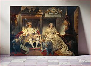 Πίνακας, Christian VIII (1786-1848) and Queen Caroline Amalie (1796-1881) in Coronation Robes by Joseph Désiré Court