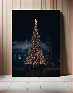 Πίνακας, Christmas Tree at Night Χριστουγεννιάτικο δέντρο τη νύχτα