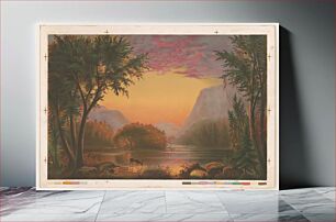 Πίνακας, Chromo, sunset on au Sable Lake in the Adirondack Mountains, State of New York