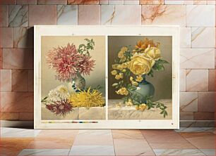 Πίνακας, Chrysanthemums and Mareshal Niel Roses