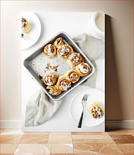 Πίνακας, Cinnamon Rolls in a Pan Ρολά κανέλας σε ένα τηγάνι