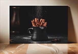 Πίνακας, Cinnamon Sticks in Ceramic Mug Ξυλάκια κανέλας σε Κεραμική Κούπα