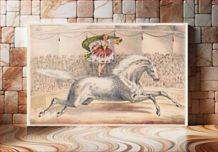 Πίνακας, [Circus performer standing on the back of a horse]