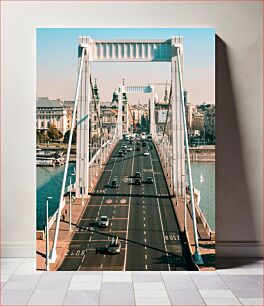Πίνακας, City Bridge Over River Γέφυρα της πόλης πάνω από τον ποταμό