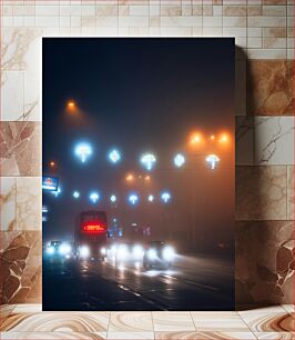 Πίνακας, City Night Lights in the Fog Πόλη Νυχτερινά Φώτα στην Ομίχλη