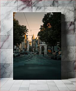 Πίνακας, City Street at Sunset Οδός της πόλης στο ηλιοβασίλεμα