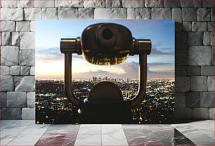 Πίνακας, City View Through Binoculars Θέα στην πόλη μέσω κιάλια