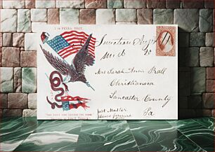 Πίνακας, Civil War envelope showing an eagle carrying an American flag (1861) by John S Trimble