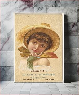 Πίνακας, Clara C., from World's Beauties, Series 2 (N27) for Allen & Ginter Cigarettes, issued by Allen & Ginter