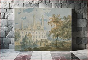 Πίνακας, Clare Hall and King’s College Chapel, Cambridge, from the Banks of the River Cam