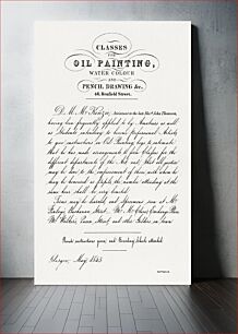 Πίνακας, Classes for oil painting, water colour and pencil drawing, &c., 46, Renfield Street (1843) by David Maitland MacKenzie