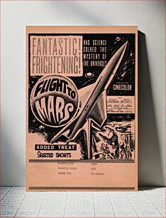 Πίνακας, Classification poster for the film Flight to Mars (1951), from the Alberta Ministry of Labour fonds, Amusements division, GR1973.0308_c