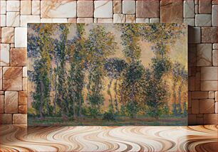 Πίνακας, Claude Monet's Poplars at Giverny, Sunrise (1888) impressionism oil painting