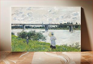 Πίνακας, Claude Monet's The Promenade with the Railroad Bridge, Argenteuil (1874)