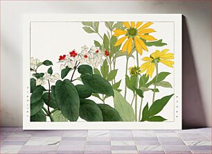 Πίνακας, Clerodendrum & rudbeckia flower, Japanese woodblock art